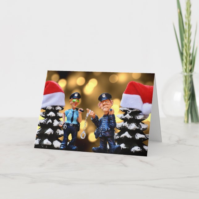 Christmas Police Officers Holiday Greeting Card (Front)