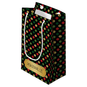 Christmas Polka Dot Background  Small Gift Bag