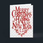 Christmas Polka Dot Holiday Card<br><div class="desc">Red Graphic Holiday Design Blank Inside</div>