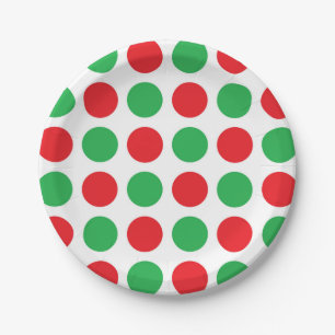 Christmas Polka Dots Paper Plate