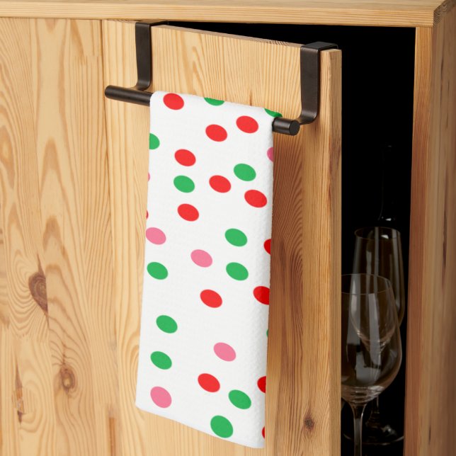 Christmas Polka Dots Tea Towel (Thirds Fold)
