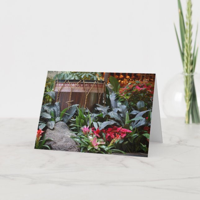 Christmas Polynesian Drum Holiday Card (Front)