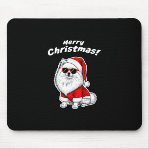 Christmas Pomeranian Funny Santa Dog Cute Holiday Mouse Mat