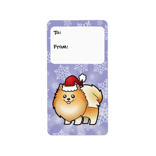 Christmas Pomeranian Gift Tags (Front)