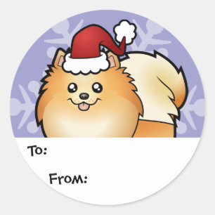 Christmas Pomeranian Gift Tags