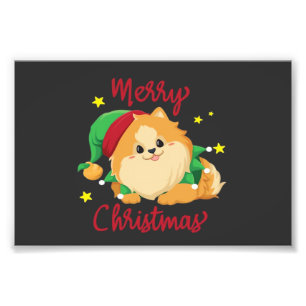 Christmas Pomeranian Merry Xmas Essential T-Shirt Photo Print