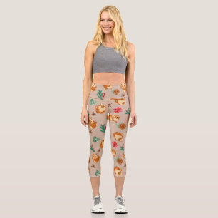 Christmas Pomeranian Pattern High Waisted Capris