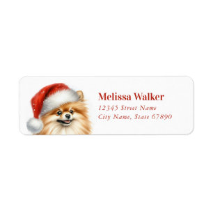 Christmas Pomeranian Return Address Labels