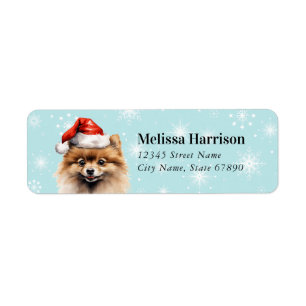 Christmas Pomeranian Return Address Labels