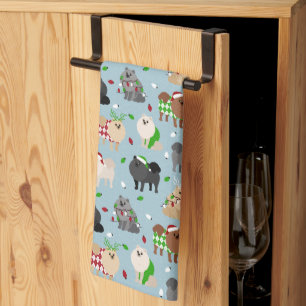 Christmas Pomeranians Kitchen Towel