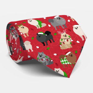 Christmas Pomeranians Tie