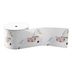 Christmas pony pink winter wonderland grosgrain ribbon