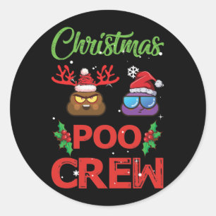 Christmas Poo Crew Christmas Poop Emoji Classic Round Sticker