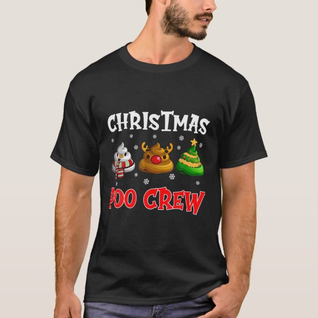 Christmas Poo-Crew Funny Christmas Poop T-Shirt (Front)