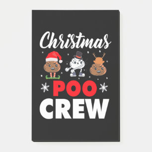 Christmas Poo Crew Holiday Funny Xmas Emoji Post-it Notes