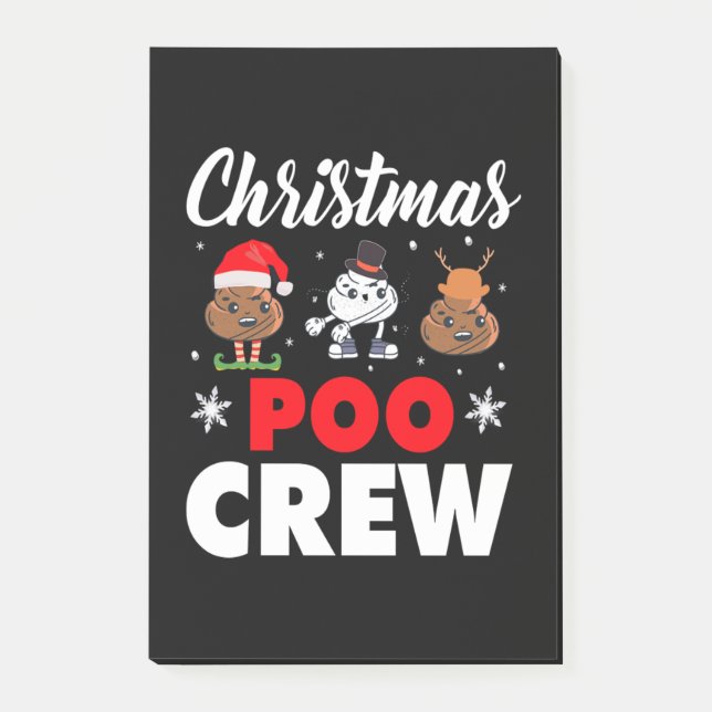 Christmas Poo Crew Holiday Funny Xmas Emoji Post-it Notes (Front)