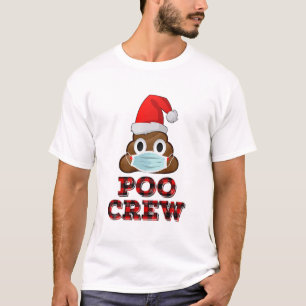 Christmas Poo Crew Shirt Face Mask Poop Emoji Red