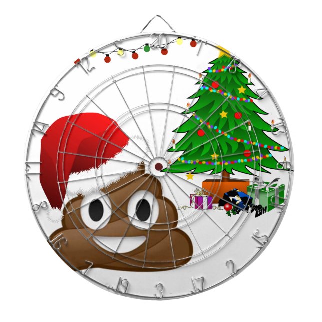 christmas poo emoji dartboard (Front)