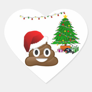 christmas poo emoji heart sticker
