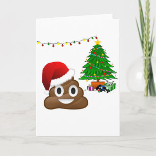 christmas poo emoji holiday card