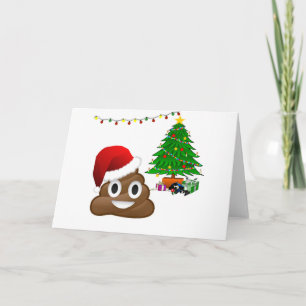 christmas poo emoji holiday card
