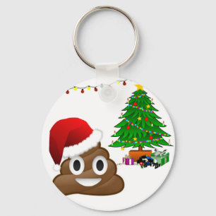 christmas poo emoji key ring