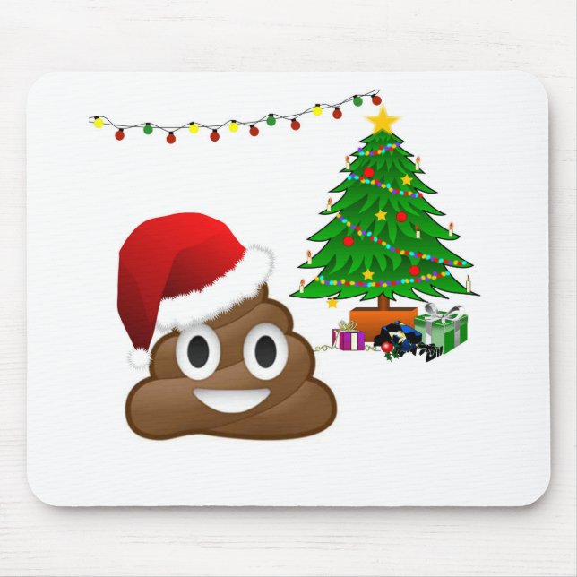 christmas poo emoji mouse mat (Front)