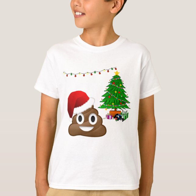 christmas poo emoji T-Shirt (Front)