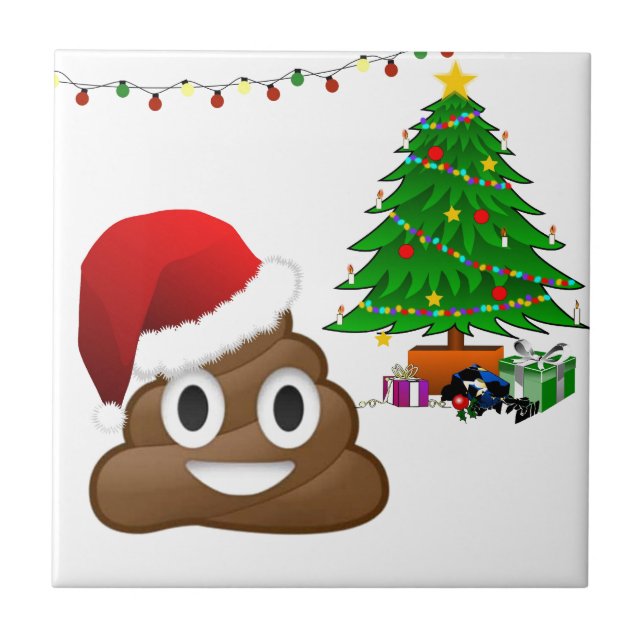 christmas poo emoji tile (Front)