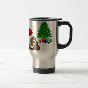 christmas poo emoji travel mug