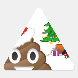 christmas poo emoji triangle sticker