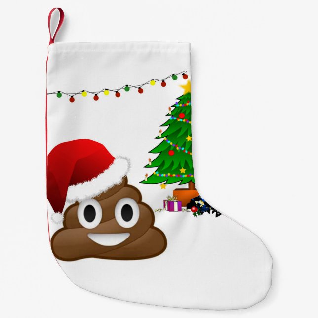 christmas poo emoji xmas stocking (Front)