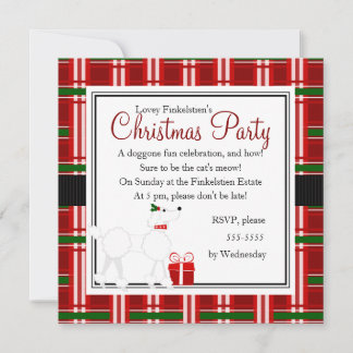 Christmas Poodle and Plaid! Invitation
