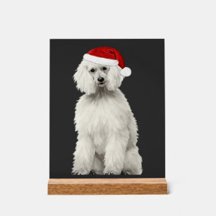 Christmas Poodle Christmas Tree Dog Puppy Watercol Acrylic Sign