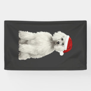 Christmas Poodle Christmas Tree Dog Puppy Watercol Banner