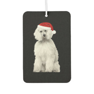 Christmas Poodle Christmas Tree Dog Puppy Watercol Car Air Freshener