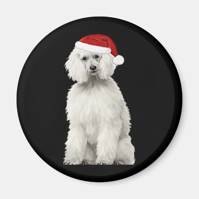 Christmas Poodle Christmas Tree Dog Puppy Watercol Magnet (Front)