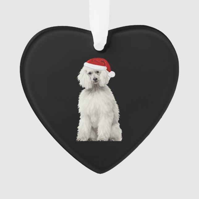 Christmas Poodle Christmas Tree Dog Puppy Watercol Ornament (Front)