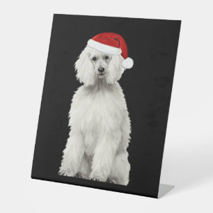 Christmas Poodle Christmas Tree Dog Puppy Watercol Pedestal Sign
