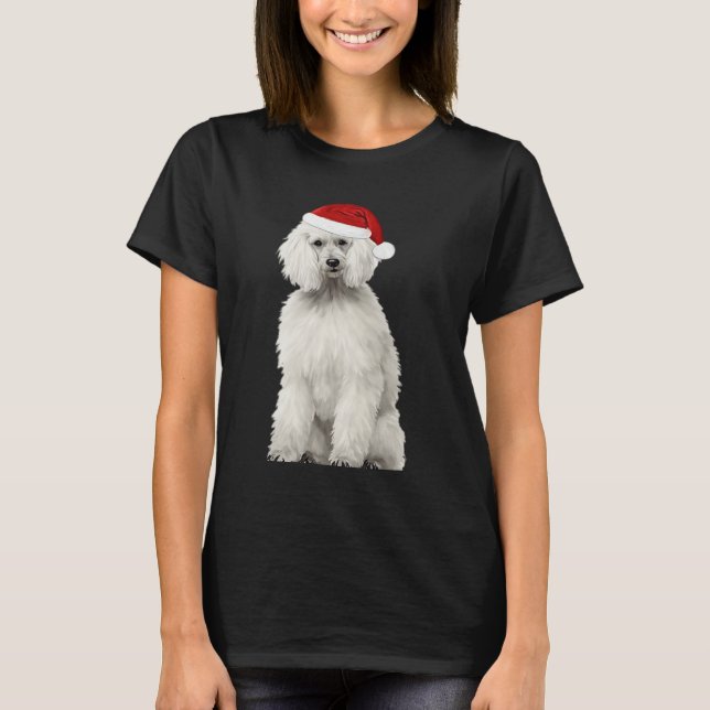 Christmas Poodle Christmas Tree Dog Puppy Watercol T-Shirt (Front)