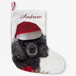 Christmas poodle dog personalised Stocking