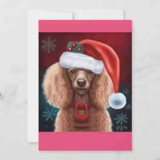Christmas Poodle Gift T-Shirt Holiday Card