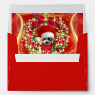 Christmas Poodle Golden Harp Envelopes