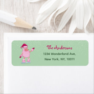 Christmas Poodle Pistachio Green Return Address