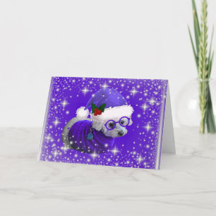 Christmas Poodle Portrait Greeting Card