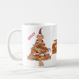Christmas Poodle Puppy Christmas Tree Coffee Mug