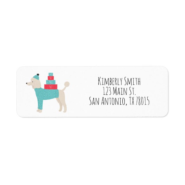 Christmas Poodle Return Address  (Front)