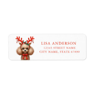 Christmas Poodle Return Address Labels