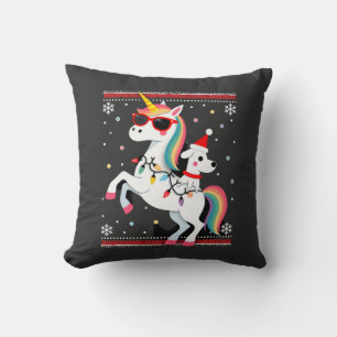Christmas Poodle Unicorn Sunglasses Poodles T-Shir Cushion