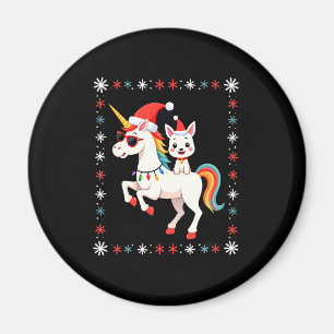 Christmas Poodle Unicorn Sunglasses Poodles T-Shir Magnet